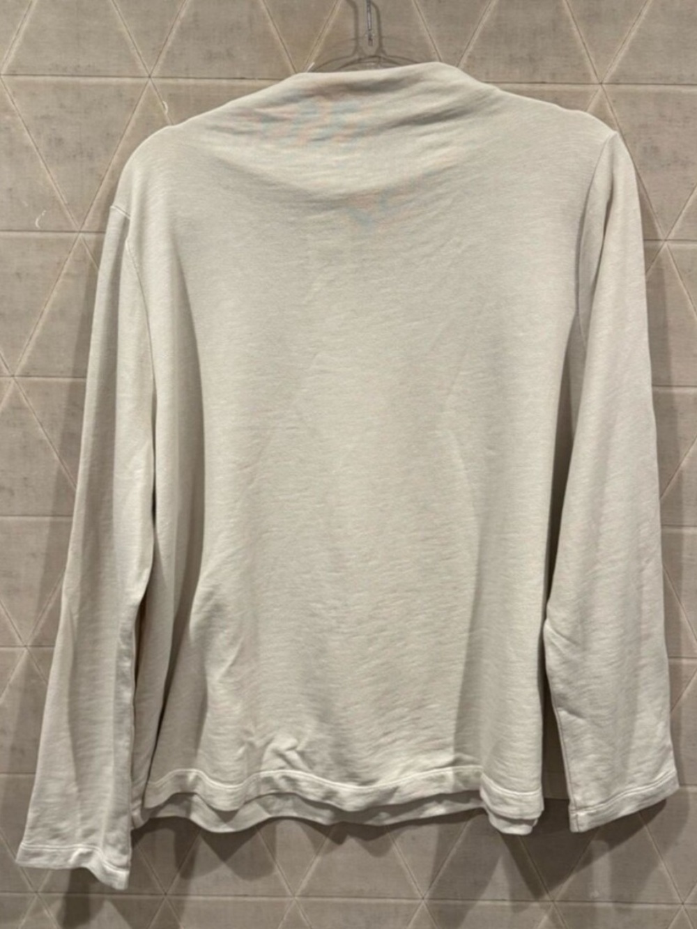 NWOT Eileen Fisher Organic Cotton Bone Funnel Neck Top - Picture 3 of 5